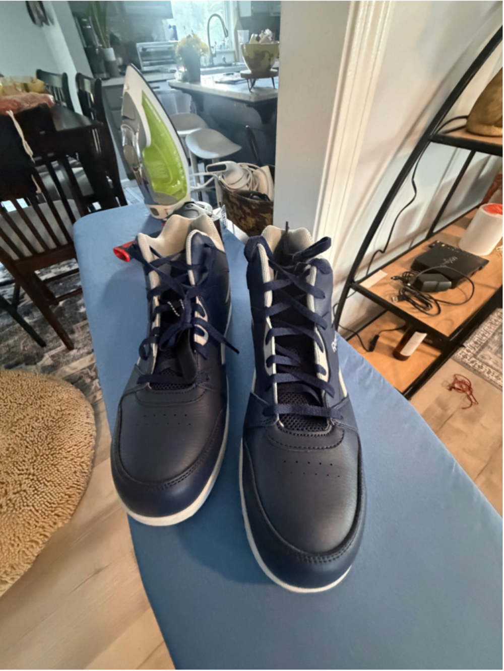 Men's Reebok BB4500 Work High Top Sneakers Navy/White Size 15